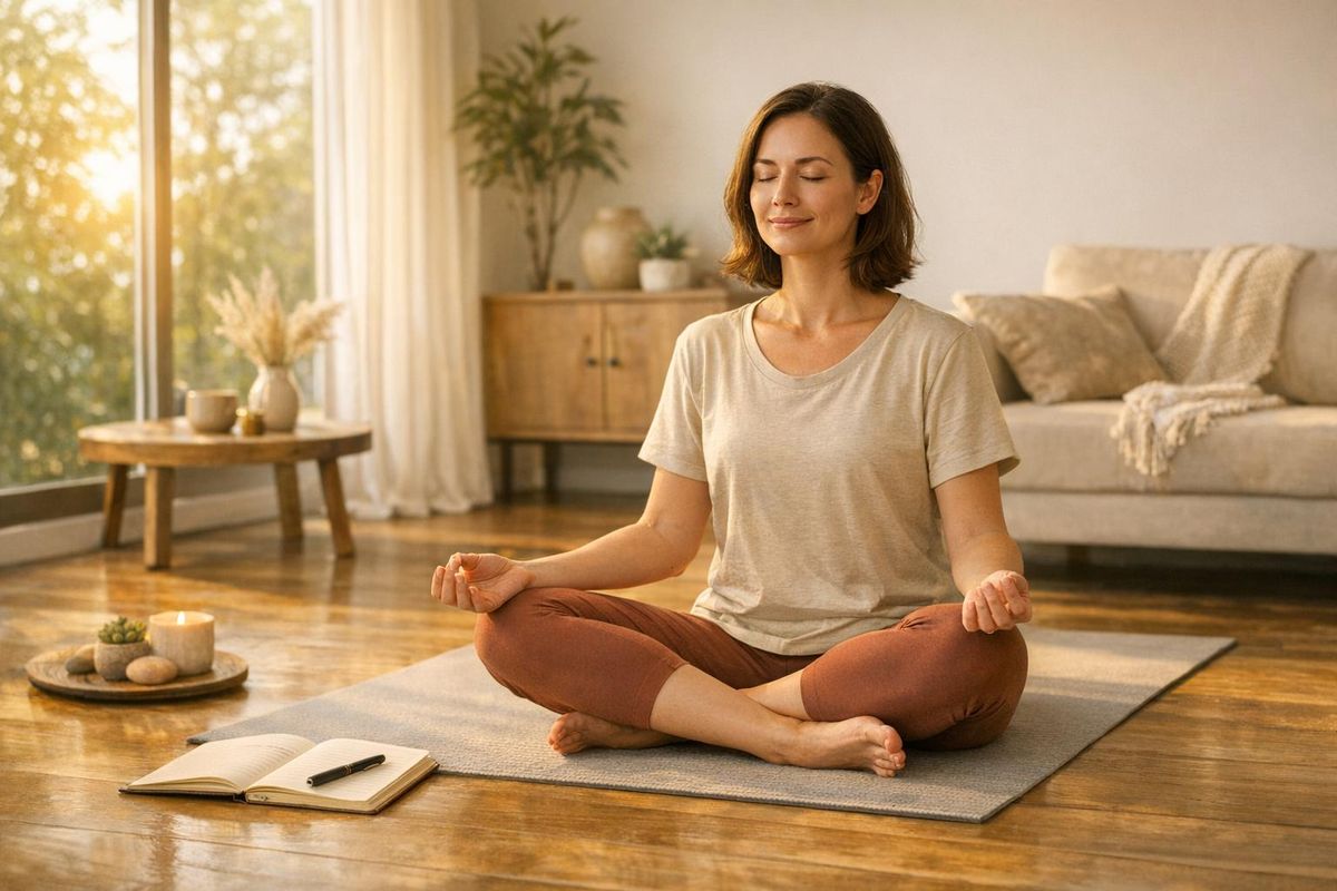 Flow diagram of posture, nasal flow, and pacing steps for breathing practice